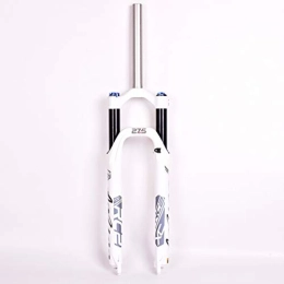 MZP Spares MZP Bike Suspension Fork 26" 27.5" MTB Gas Fork Shoulder Control Lightweight Magnesium Alloy 1-1 / 8" Travel 100mm (Color : White, Size : 27.5inch)