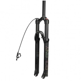 MZP Mountain Bike Fork MZP MTB Bike Suspension Fork 26" 27.5" 29" Bicycle Air Shock Front Fork Aluminum Magnesium Alloy Remote Control Damping Adjustment 1-1 / 8" Travel 100mm Black Gold (Color : A, Size : 29inch)