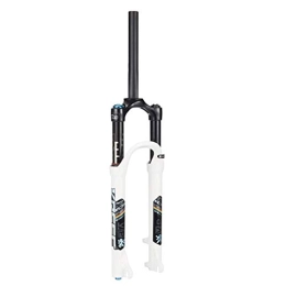 MZPWJD Mountain Bike Fork MZPWJD Mountain Bike Suspension Fork 26 / 27.5 / 29 Inch Travel 120mm Air Fork Damping Adjustment Straight XC Bicycle QR Hand Control 1650g (Color : White, Size : 26in)