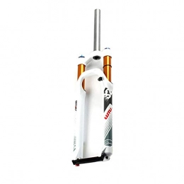 MZZG Spares MZZG 26 27.5 29 Inch White Air MTB Suspension Fork, Rebound Adjust Straight Tube 28.6mm QR 9mm Travel 120mm Manual / Crown Lockout Mountain Bike Forks, Ultralight Gas Shock XC Bicycle, 26