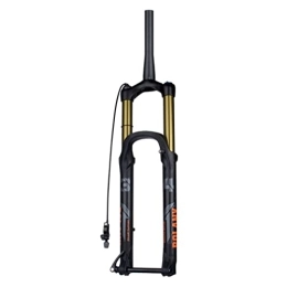 NaHaia Mountain Bike Fork NaHaia MTB Fork 27.5 / 29 Inch Mountain Bike Air Suspension Forks Travel 160mm XC / AM Bicycle Front Fork Rebound Adjust 1-1 / 2'' Tapered Thru Axle 15x110mm Remote Lockout (Color : Gold, Size : 27.5'')