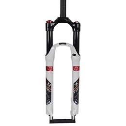 NEZIAN Mountain Bike Fork NEZIAN 26 / 27.5 / 29 Inch MTB XC32 Front Suspension Fork Travel 120mm Aluminum Alloy Cycling Accessories Disc Brake Shoulder Control (Color : White, Size : 29 inch)