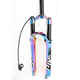 NEZIAN Mountain Bike Fork NEZIAN 27.5 / 29 Inch Suspension Fork Mountain Bike Air Travel 100mm A Disc Brake Aluminum Alloy Cycling Accessories (Color : Wire control, Size : 27.5 inch)