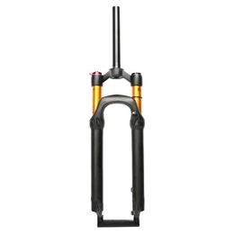 NEZIAN Mountain Bike Fork NEZIAN Bicycle Front Fork, Mountain Suspension Fork, 26 / 27.5 Inch 120 Stroke, Straight Tube Shoulder Control Disc Brake (Color : Gold, Size : 27.5inch)