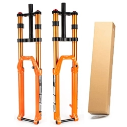 Oksmsa Spares Oksmsa Downhill MTB Suspension Fork 27.5 29 Inch 1-1 / 8‘’ Travel 140mm Air Fork Thru Axle 15mm Rebound Adjust Double Shoulder HL Mountain Bike Front Fork (Color : Orange, Size : 27.5'')