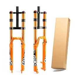 Oksmsa Mountain Bike Fork Oksmsa Mountain Bike Suspension Fork 27.5 29 Inch 1-1 / 8'' Straight Tube Travel 130mm Air MTB Fork QR 9mm Double Shoulder Manual Lockout Bicycle Shock Absorber (Color : Orange, Size : 27.5inch)