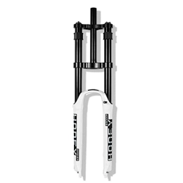 PHOCCO Spares PHOCCO 26 / 27.5 / 29 In MTB Downhill Fork Straight Tube Travel 140mm Mountain Bike Air Suspension Fork QR 9mm Double Shoulder Fork (Color : White, Size : 27.5inch)
