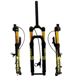 PHOCCO Spares PHOCCO 27.5 / 29 Inch MTB Suspension Fork 100mm Travel 1-1 / 8" Straight Manual / Remote Lockout Mountain Bike Air Fork Rebound Adjust Thru Axle Front Fork (Color : Gold, Size : 27.5''RL)