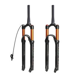 PPCAK Bike Fork Solo Air With Rebound Adjustment MTB Front Suspension 26 27.5 29 Straight Tapered RL LO Bicycle Quick Release (Color : 27.5 Tapered Remote, Model : BLACK)