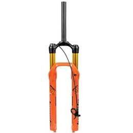 QFWRYBHD Mountain Bike Fork QFWRYBHD 26 / 27.5 / 29-inch MTB Fork 1-1 / 8" Straight Mountain Bike Suspension Fork Remote Lockout 100mm Travel Ultralight Mountain Bike Front Forks (Color : Orange, Size : 27.5inch)