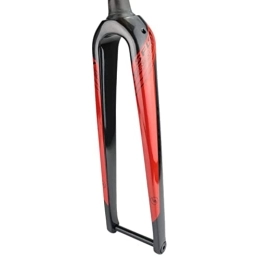 QHIYRZE Spares QHIYRZE Bike Fork Full Carbon Fiber Rigid Fork 700c Road Bike Fork 1-1 / 2'' Tapered 26'' 27.5'' 29'' Mountain Bike MTB Fork Thru Axle 12x100mm Disc Brake Front Fork Bicycle Rigid Fork (Color : Red)