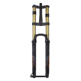 QHIYRZE Spares QHIYRZE DH MTB Air Fork 26 / 27.5 / 29 Inch Mountain Bike Suspension Fork 160mm Travel Double Shoulder Thru Axle Fork 15 * 110mm Rebound Adjustable Tapered Fork HL (Color : Gold, Size : 27.5'')