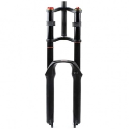 QHY Mountain Bike Fork QHY 26 27.5 29'' Mountain Bike Suspension Forks Downhill MTB Oil Fork Double Shoulder DH Front Fork With Damping 140mm Travel 1-1 / 8 Disc Brake QR 9mm 2780g (Color : Black A, Size : 26 inch)