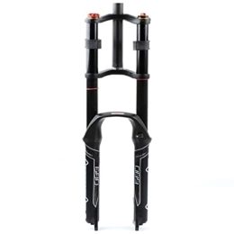 QHY Mountain Bike Fork QHY 26 27.5 29'' Mountain Bike Suspension Forks Downhill MTB Oil Fork Double Shoulder DH Front Fork With Damping 140mm Travel 1-1 / 8 Disc Brake QR 9mm 2780g (Color : Black, Size : 27.5 inch)