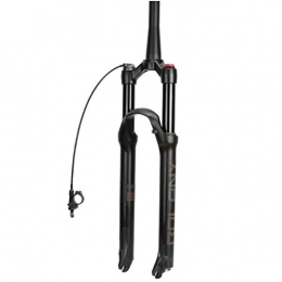 QHY Mountain Bike Fork QHY 26" 27.5" 29" MTB Suspension Fork Bike Gas Fork Remote Control Shoulder Control Damping Adjustment Lightweight 1-1 / 8" 1-1 / 2 100mm (Color : Cone Black RL, Size : 26inch)