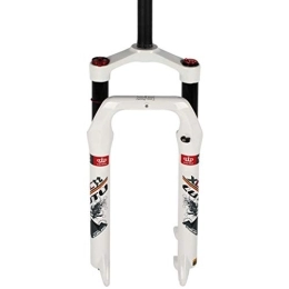 QHY Mountain Bike Fork QHY Bicycle forks 26" Bicycle Suspension Fork Air Fork BMX Bike Manual Control 115mm Travel For 4.0 Tires Disc Brake (Color : White, Size : 26")