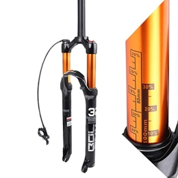 QHY Mountain Bike Fork QHY Bicycle forks Bicycle Forks 26 / 27.5 / 29 Inch Air Suspension Fork Magnesium Alloy MTB Bike Fork Disc Brake 100mm Travel 1-1 / 8" Straight Steerer QR 1650g (Color : Remote control, Size : 29")