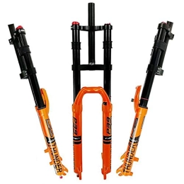 QHY Spares QHY Bicycle forks DH 27.5" 29" Bike Suspension Fork MTB Bicycle Fork Air Damping Adjustment Manual Lockout 1-1 / 8" Straight Steerer Disc Brake 160mm Travel QR 9mm (Color : Orange, Size : 27.5")