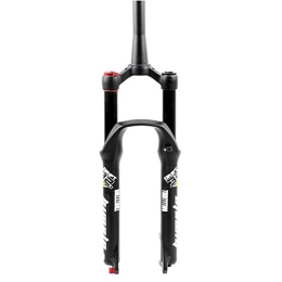 QHY Mountain Bike Fork QHY Bicycle forks MTB Bike Suspension Fork 26 / 27.5 / 29" Air Shock Absorber Bicycle Front Fork Hub Width 100mm Conical Tube 1-1 / 2" Disc Brake QR 9mm (Color : A, Size : 26")