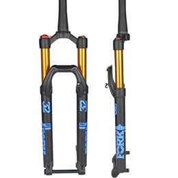 QHY Mountain Bike Fork QHY Cycling Suspension forks Mountain Bike Front Fork 26″27.5″29″ Shoulder Control Fork MTB Suspension Air Pressure Rebound Adjust Cone Tube Stroke 140mm (Color : Blue, Size : 27.5inch)