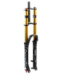 QHY Mountain Bike Fork QHY Disc Brake Double Shoulde Fork 26 / 27.5 / 29'' Mountain Bike Suspension Forks Downhill 1-1 / 8 MTB Oil Fork HL With Damping 140mm Travel QR 9mm 2780g (Color : Gold, Size : 26 inch)