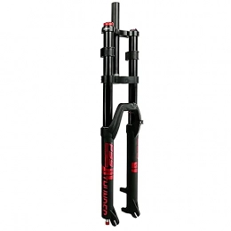 QHY Mountain Bike Fork QHY Double Shoulder Air Pressure Fork, Damping Rebound Downhill Forks Mountain Bike Fork 1-1 / 8" QR 9X100MM HL (Color : Black red spring, Size : 27.5in)