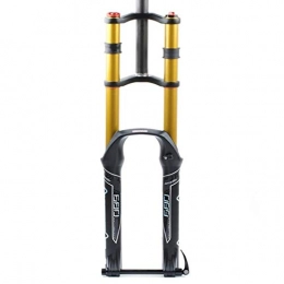 QHY Mountain Bike Fork QHY Mountain Bike Fork Downhill Fork DH 26 27.5 29 Inch Bicycle Suspension Fork Travel 130mm Oil Damping 1-1 / 8" MTB Disc Brake Fork Thru Axle 15mm 2600G (Color : Gold, Size : 26inch)