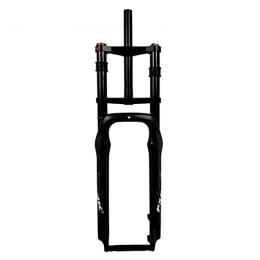 QHY Mountain Bike Fork QHY Mountain Bike Front Fork Bicycle Bicycle Double Air Chamber Front Fork Unisex Width 135MM -Adult 26 / 27.5 Inch HL MTB Bike Front Fork 120mm Travel 28.6mm (Color : Matte black, Size : 26 inches)