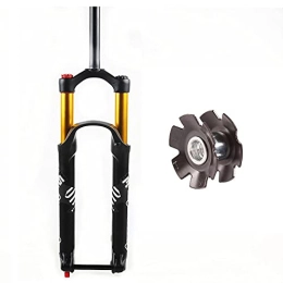 QHY Mountain Bike Fork QHY Mountain Bike MTB AIR Fork AM DH Thru Axle110MM*15MM Travel 140MM Manual Lockout With Damping Adjustment Bicycle Front Fork (Color : Straight gold, Size : 29in)