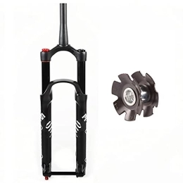 QHY Mountain Bike Fork QHY Mountain Bike MTB AIR Fork AM DH Thru Axle110MM*15MM Travel 140MM Manual Lockout With Damping Adjustment Bicycle Front Fork (Color : Tapered black, Size : 27.5in)