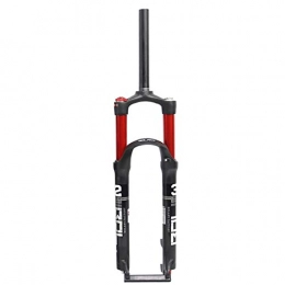 QHY Mountain Bike Fork QHY MTB Bike Air Suspension Fork 26 / 27.5 / 29 In Bicycle Fork Straight 1-1 / 8" Double Air Valve Travel 100mm Disc Brake HL QR 9mm 1650g (Color : Red, Size : 26in)