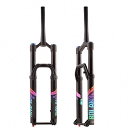 QHY Mountain Bike Fork QHY MTB Downhill Fork 26 / 27.5 / 29 Inch Bicycle Suspension Fork DH Air Damping Disc Brake Straight 1-1 / 2" Thru Axle 15x110mm HL Travel 115mm 1750g (Color : Black, Size : 27.5in)