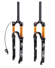 QHY Mountain Bike Fork QHY MTB Fork 26 / 27.5 / 29 Inch Air Pressure Shock Absorber Mountain Bike Suspension Forks Fork 1-1 / 8" QR Travel 100mm (Color : Straight Tube, Size : 26")