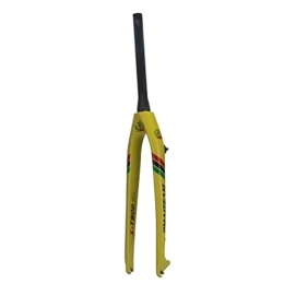 QHY Spares QHY Rigid Forks 26 27.5 29 Inch Bicycle Fork Mountain Bike Carbon Fiber Front Fork MTB Cycling Fork 3K 1-1 / 2" (Color : Yellow, Size : 27.5inch)