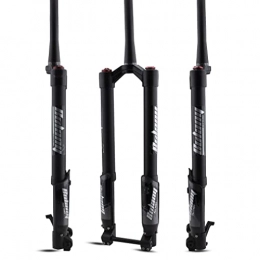 QHYRZE Mountain Bike Suspension Forks Downhill 26/27.5/29 Inch MTB Disc Brake Air Fork 1-1/2 140mm Travel 15x110mm Thru Axle With Damping HL 2650g Unisex (Color : Black, Size : 26inch)