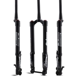 QHYRZE Mountain Bike Fork QHYRZE Mountain Bike Suspension Forks Downhill 26 / 27.5 / 29 Inch MTB Disc Brake Air Fork 1-1 / 2 140mm Travel 15x110mm Thru Axle With Damping HL 2650g Unisex (Color : Black, Size : 27.5inch)