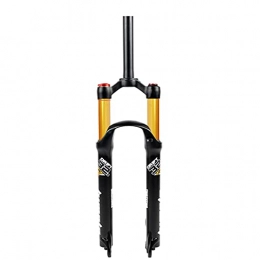 QIANGU Mountain Bike Fork QIANGU Air Mountain Bicycle Suspension Fork 26 / 27.5 / 29 inch MTB Bike Front Forks 1-1 / 8" Straight Tube 100mm Travel QR 9mm Disc Brake (Color : Gold Straight Manual, Size : 29 inch)