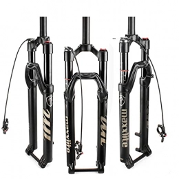 QIANGU Spares QIANGU Air Mountain Bicycle Suspension Forks 26 27.5 29 inch Aluminum Alloy MTB Front Forks Straight Tube 1-1 / 8" Travel 100mm Thru Axle 15mm Disc Brakes (Color : Remote Black, Size : 29 inch)