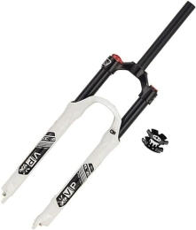 QIANMEI Mountain Bike Fork QIANMEI bike forks 26 / 27.5 / 29 Mountain Bike Suspension Forks ，Travel 120mm Air Fork 28.6mm Straight Tube Manual Lockout Front Fork Disc Brake 9mm QR Bicycle Fork (Color : White, Size : 26'')
