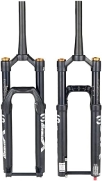 QIANMEI Spares QIANMEI bike forks 26 / 27.5 / 29 MTB Air Fork 140mm Travel Mountain Bike Suspension Fork， 15×110mm Thru Axle Manual Lockout Rebound Adjust 1-1 / 2" Tapered Front Fork (Color : Black 26'')