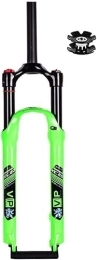 QIANMEI Mountain Bike Fork QIANMEI bike forks MTB Air Fork 26 / 27.5 / 29 Inch Mountain Bike Suspension Forks Travel 120mm 1-1 / 8 Straight Disc Brake Bicycle Front Fork ，QR 9mm Manual Lockout (Color : Groen, Size : 26'')