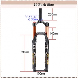 qidongshimaohuacegongqiyouxiangongsi Mountain Bike Fork qidongshimaohuacegongqiyouxiangongsi Bike forks MTB Bike Air Suspension Forks 26 / 27.5 / 29 Bicycle Front Fork 15mm Thru Axle Disac Brake Bicycle Accessories mtb fork (Color : Straight 29)