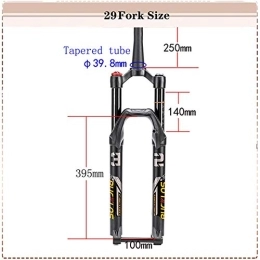 qidongshimaohuacegongqiyouxiangongsi Mountain Bike Fork qidongshimaohuacegongqiyouxiangongsi Bike forks MTB Bike Air Suspension Forks 26 / 27.5 / 29 Bicycle Front Fork 15mm Thru Axle Disac Brake Bicycle Accessories mtb fork (Color : Tapered 29)