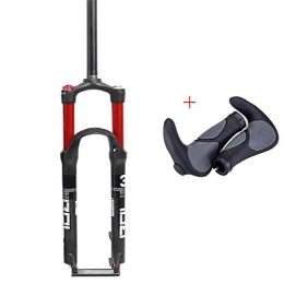 QQKJ Mountain Bike Fork QQKJ Mountain Bike Forks Suspension Air Fork Forged Aluminum Alloy, Double Shoulder Double Air OilLock Straight Tube Fork 26 / 27.5 / 29er, Including Mountain Bike Grips, 29