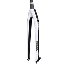 QWE Mountain Bike Fork QWE Bike Fork 26 / 27.5 / 29 Inch 3K Carbon Fibre Bicycle Rigid Fork Cycling Parts Ultralight Disc Brake 1-1 / 8", Bicycle Accessories DOISLL (Color : White)
