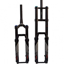 QYLOZ Mountain Bike Fork QYLOZ Outdoor sport Bicycle Fork Double Shoulder Fork 27.5 29 Air Suspension 15mm Thru Axis 140 Travel MTB AM DH Mountain Bicycle Oil and Gas Fork (Color : 27.5 inch Black)