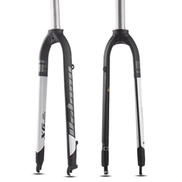 SHKJ Spares Rigid Suspension Fork 26 27.5 29" MTB Aluminum Alloy Disc Brake MTB Bike Front Fork Threadless Straight Tube 1-1 / 8" Superlight 800g (Color : White, Size : 27.5inch)