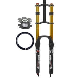 RUJIXU Spares RUJIXU 26 27.5 29 Inch Mountain Bike Suspension Fork 130mm Travel MTB Air Fork Straight Front Fork Double Shoulder Rebound Adjustment Manual Lockout (Color : Gold, Size : 29'')