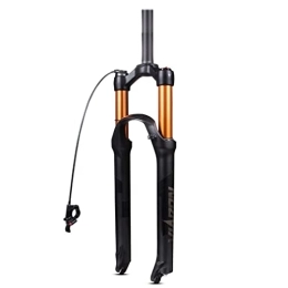 Samnuerly Mountain Bike Fork Samnuerly Mountain Bike Suspension Fork 26 / 27.5 / 29'' 100mm Travel MTB Air Fork Disc Brake 1-1 / 8 Straight Front Fork Damping Adjust 9mm (Color : Gold remote, Size : 29inch)