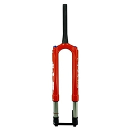 SHENYI Spares SHENYI MTB Carbon Fork Mountain Bike Fork Air Suspension 27.5 29" Thru-axle 15 * 100mm Predictive Steering oils and Gass Fork (Color : 27.5 Gloss Orange)